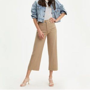 Levi's Ribcage Wide Leg Crop Pants - Khaki
